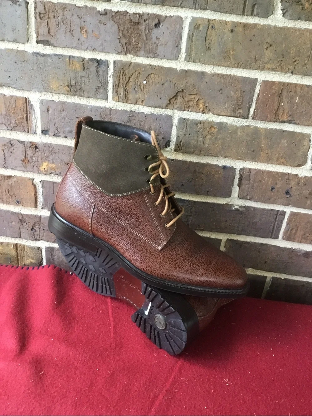 Cole Haan Brown Leather & Olive Chukka Boots